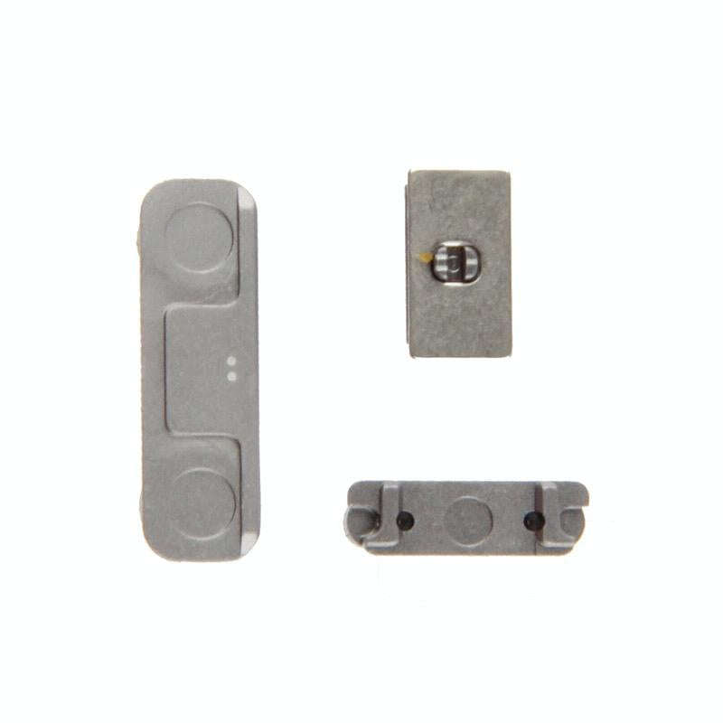 3 in 1 for iPhone 5S (Original Mute Button + Original Power Button + Original Volume Button)(Grey)