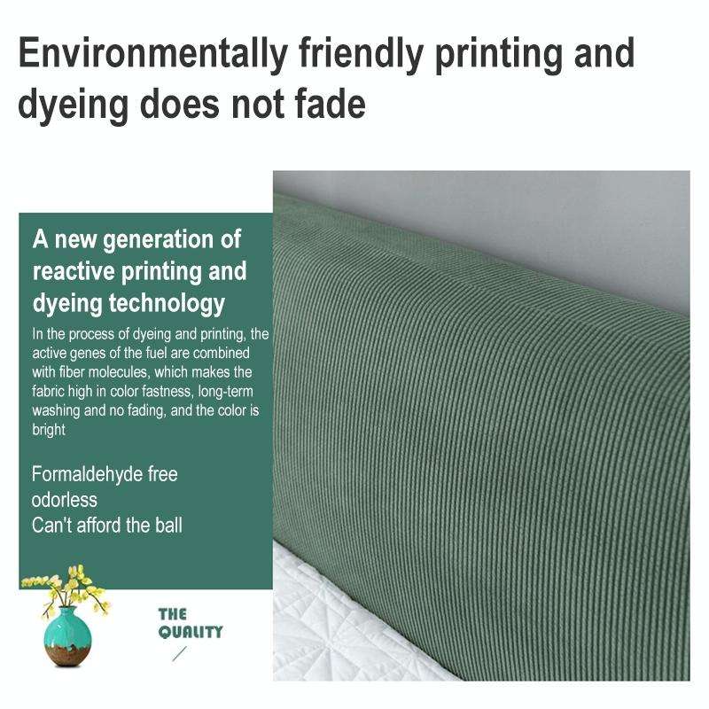 Polar Fleece Elastic Full Covered Headboard Dust Cover, Size:220cm(Emerald Yellow)