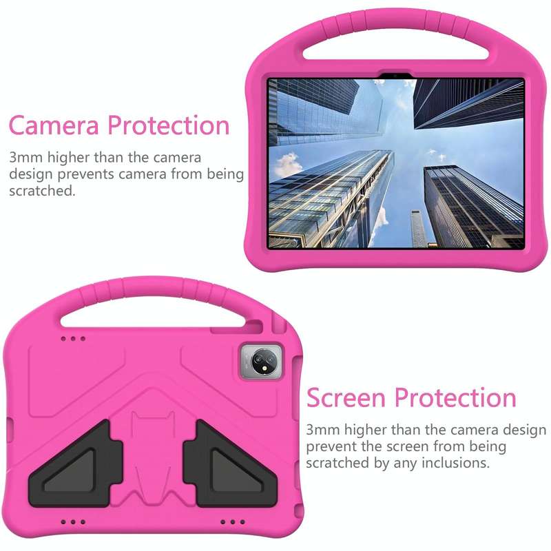 For Blackview Tab 8 WiFi 10.1 2023 EVA Shockproof Tablet Case with Holder(Rose Red)
