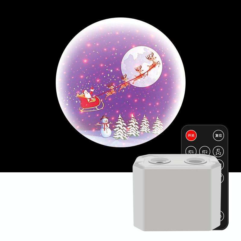 C210 Christmas / Halloween / Tanabata Colorful Laser Star Projection Light Night Light(Christmas 2)