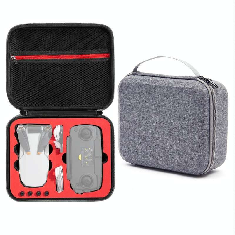 For DJI Mini SE Shockproof Carrying Hard Case Storage Bag, Size: 24 x 19 x 9cm(Grey + Red Liner)