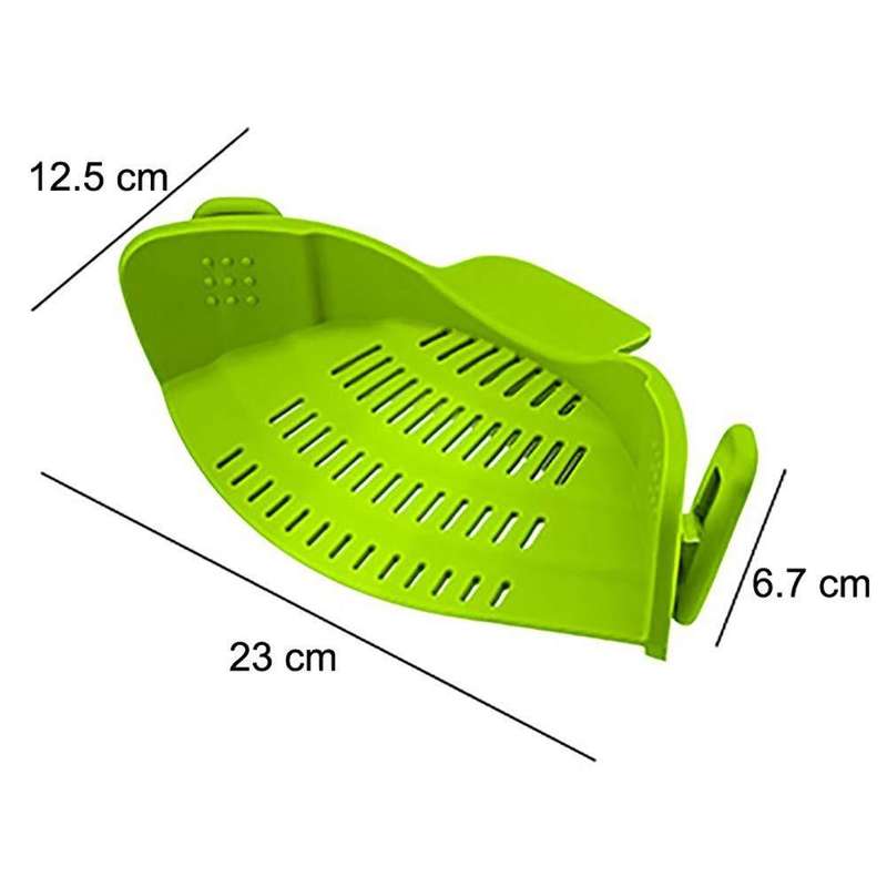 Wide Mouth Silicone Drainer Pot Side Drain To Block Fruit Noodle Strainer(Dark Gray)