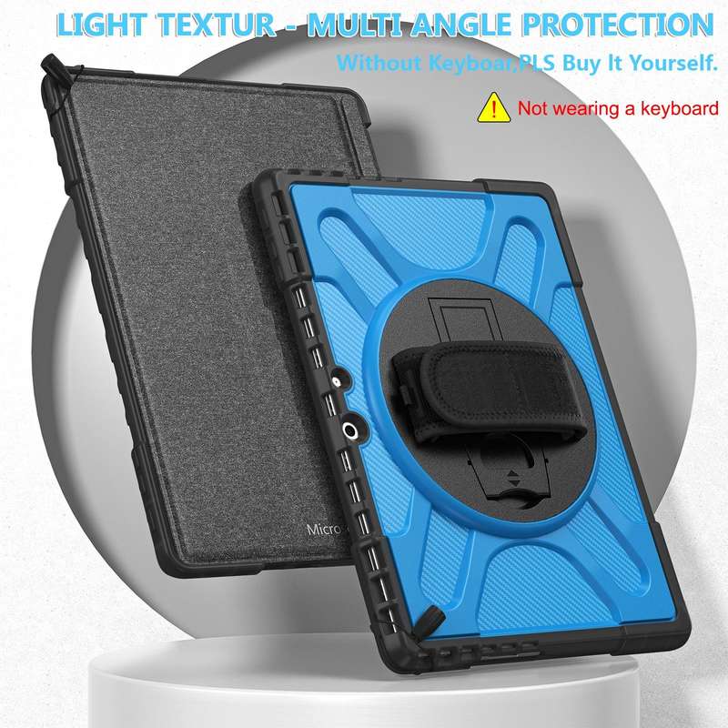 For MicroSoft Surface Pro 9 Rotatable Kickstand Grip Shockproof Tablet Case(Blue)