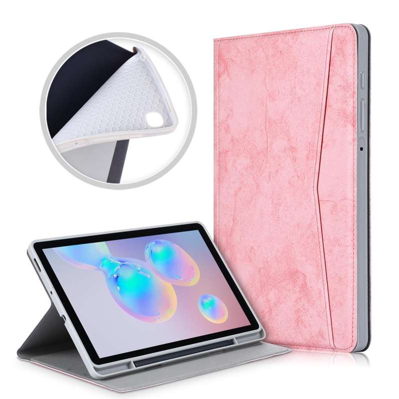 For Samsung Galaxy Tab S6 Lite P610/P615 Marble Cloth Texture TPU Horizontal Flip Leather Case wi...