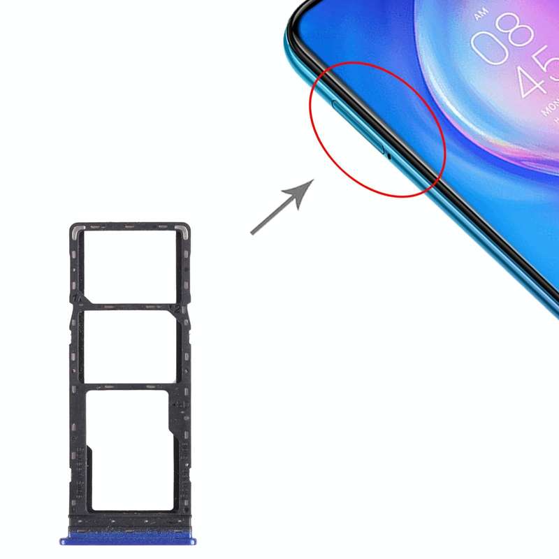 For Tecno Spark 5 Air KD6a SIM Card Tray + SIM Card Tray + Micro SD Card Tray (Blue)