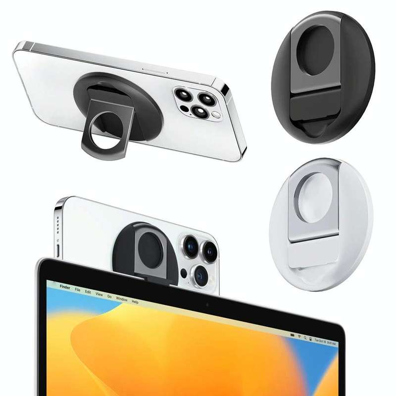 Magnetic Finger Ring Holder For MagSafe Phone MacBook Camera Mount Stand(Black)