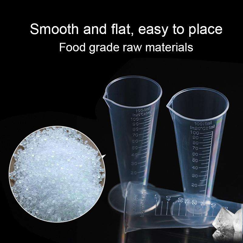 10 PCS 100ml Food Grade PP Plastic Flask Digital Cone Measuring Cup Cylinder Scale Measure Glass ...