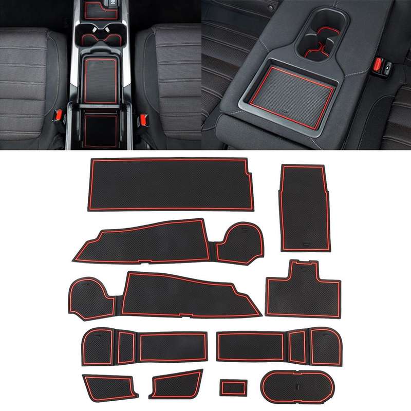 Car Water Cup Gate Slot Mats Plastic Red Anti-Slip Interior Door Pad for Mercedes-Benz A Class 2019
