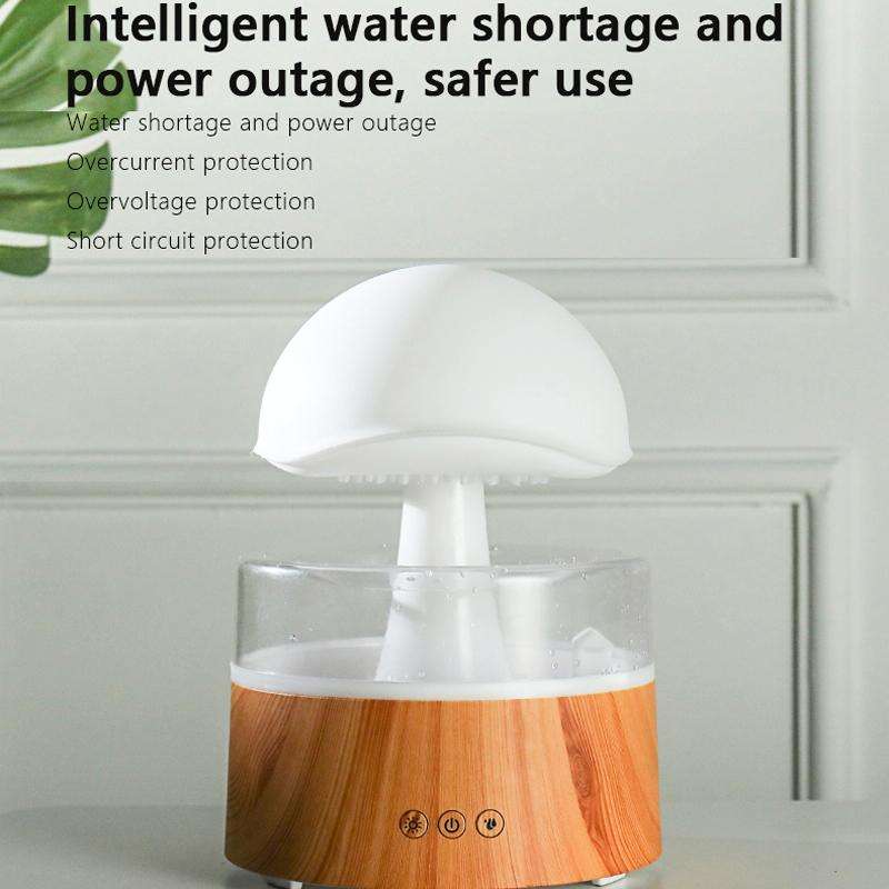 500ml Rain Humidifier Mushroom Cloud Colorful Night Lamp Aromatherapy Machine With Remote Control...