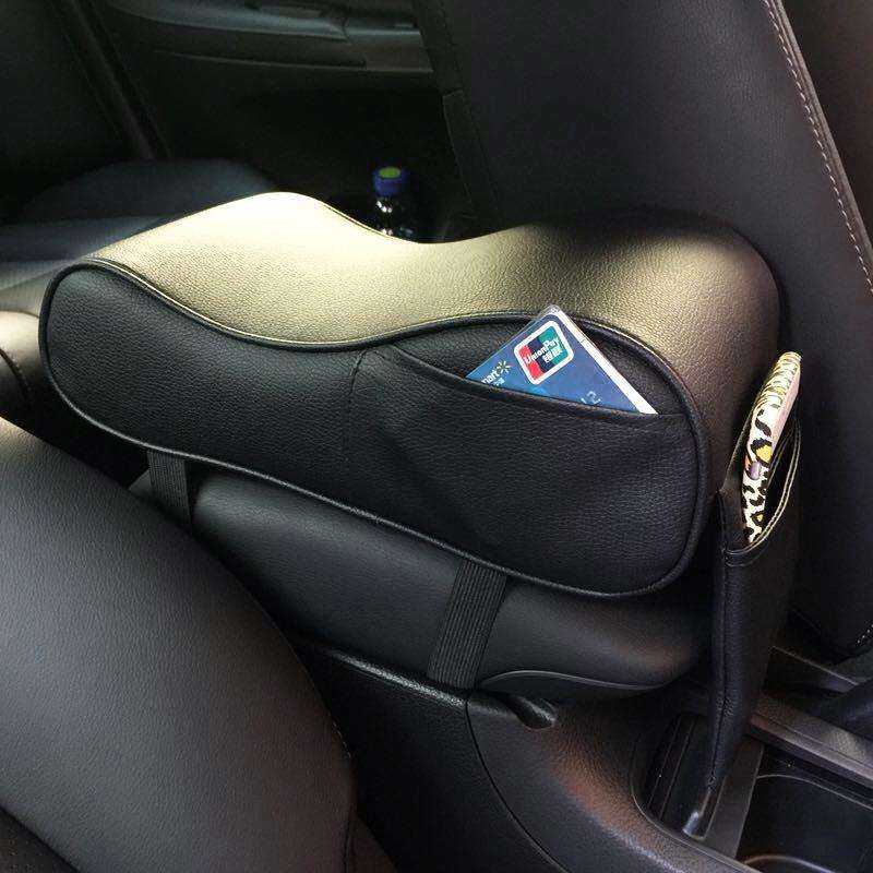Universal Car PU Leather and Memory Foam Wrapped Armrest Box Car Armrest Box Mat with Phone Holde...
