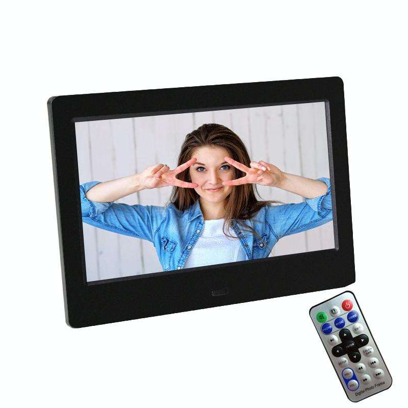 DPF-706 7 inch Digital Photo Frame LED Wall Mounted Advertising Machine, Plug:US Plug(Black)