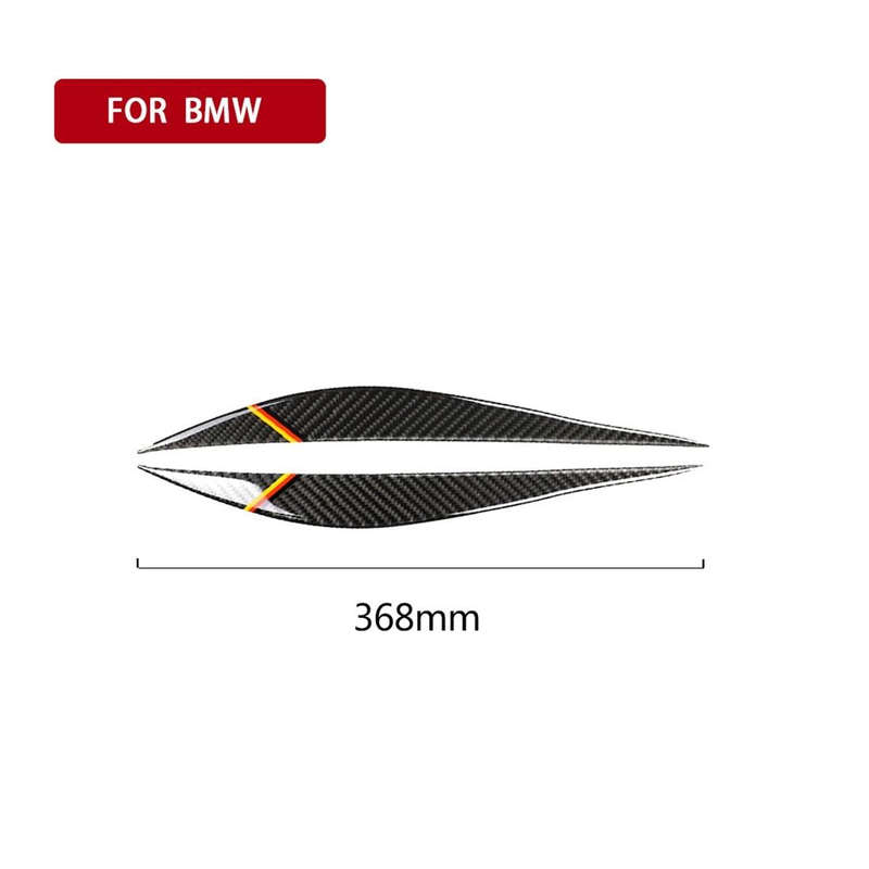 1 Pairs Yellow Red Color Carbon Fiber Car Lamp Eyebrow Decorative Sticker for BMW F30 2013-2015