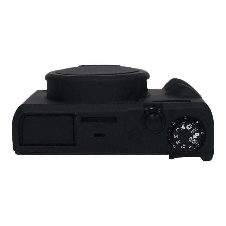 For Canon PowerShot G7 X Mark III / G7X3 Soft Silicone Protective Case with Lens Cover(Black)