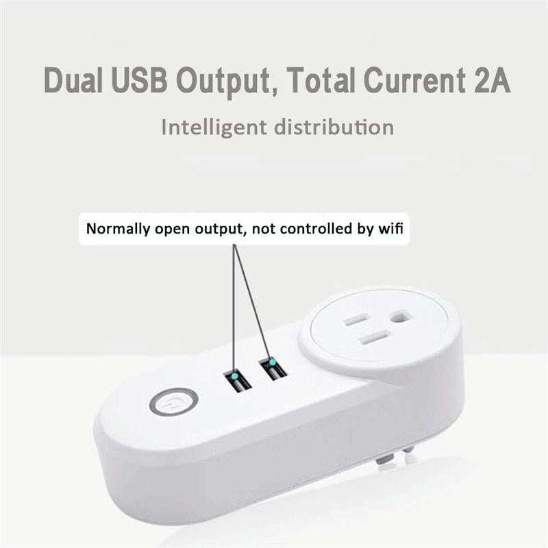 ZigBee 3.0 Dual USB Smart Socket Switch, EU Plug (White)