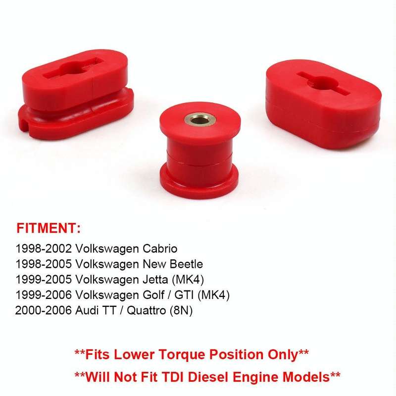 Car Modified Front Lower Dogbone Engine Mount Bracket Polyurethane Bushings for Volkswagen Jetta ...