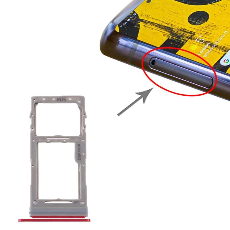 For Samsung Galaxy Note 10 Lite SM-N770 SIM Card Tray + Micro SD Card Tray (Red)