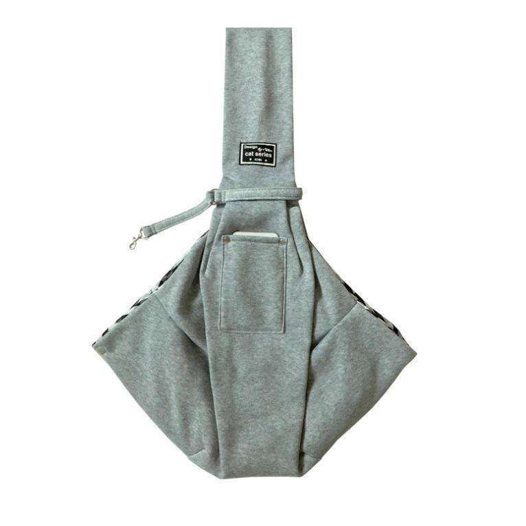 Pet Outing Carrier Bag Cotton Messenger Shoulder Bag, Colour: Gray