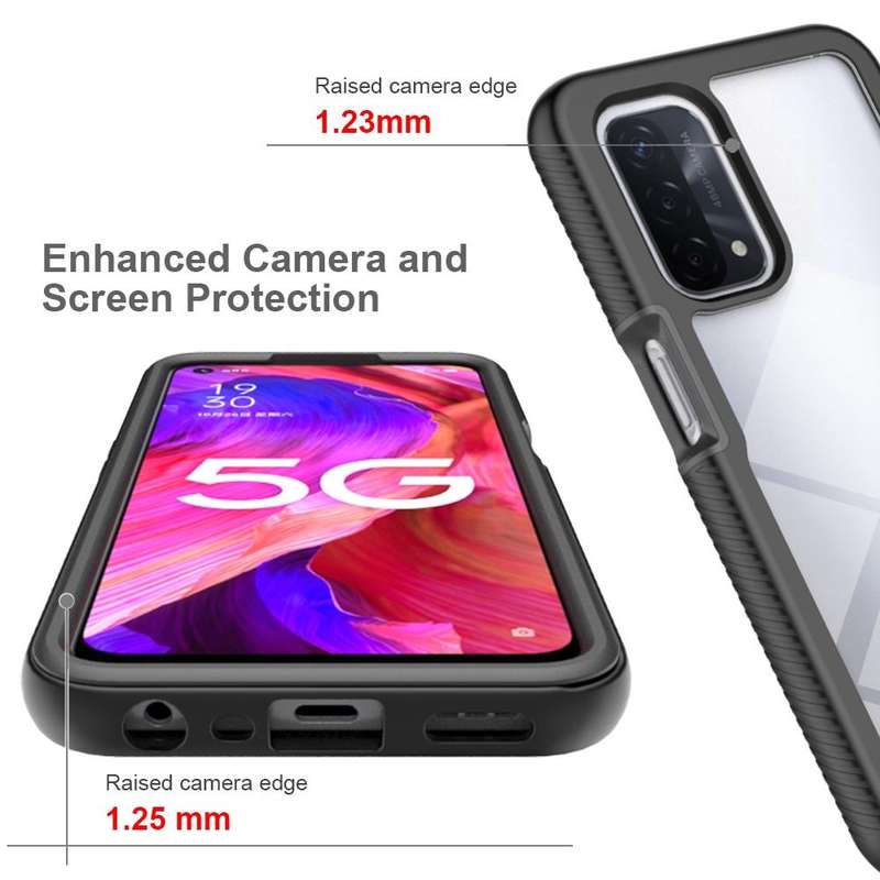For OPPO A54 5G / A74 5G Starry Sky Solid Color Series Shockproof PC + TPU Case(Black)