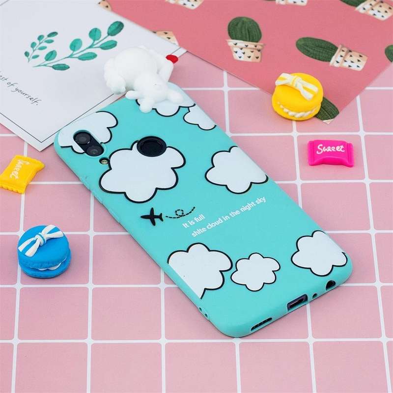 For Huawei P Smart 2019 Shockproof Cartoon TPU Protective Case(Clouds)