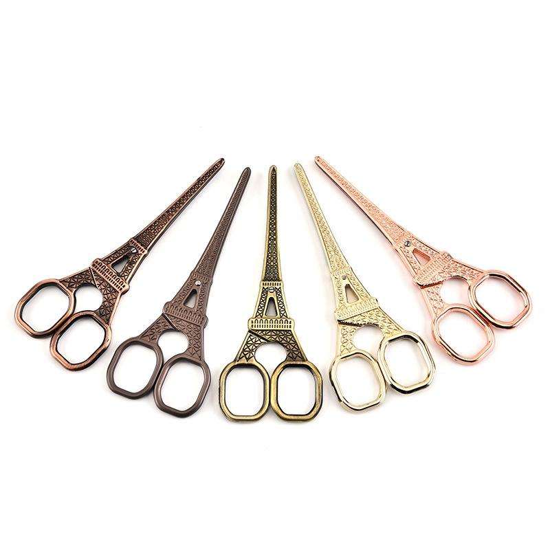 Stainless Steel Eiffel Tower Scissors Handmade Thread Tea Bag Scissors(Black Titanium)