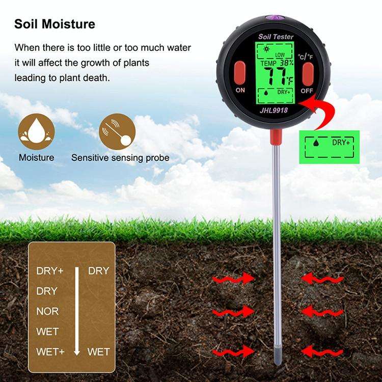 Five-In-One Soil Meter PH Humidity Temperature Photometry Detector PH Photometry Multifunctional ...