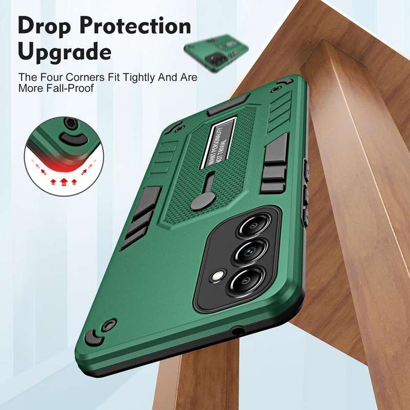 For Samsung Galaxy A24 4G Variety Brave Armor Finger Loop Holder Phone Case(Green)