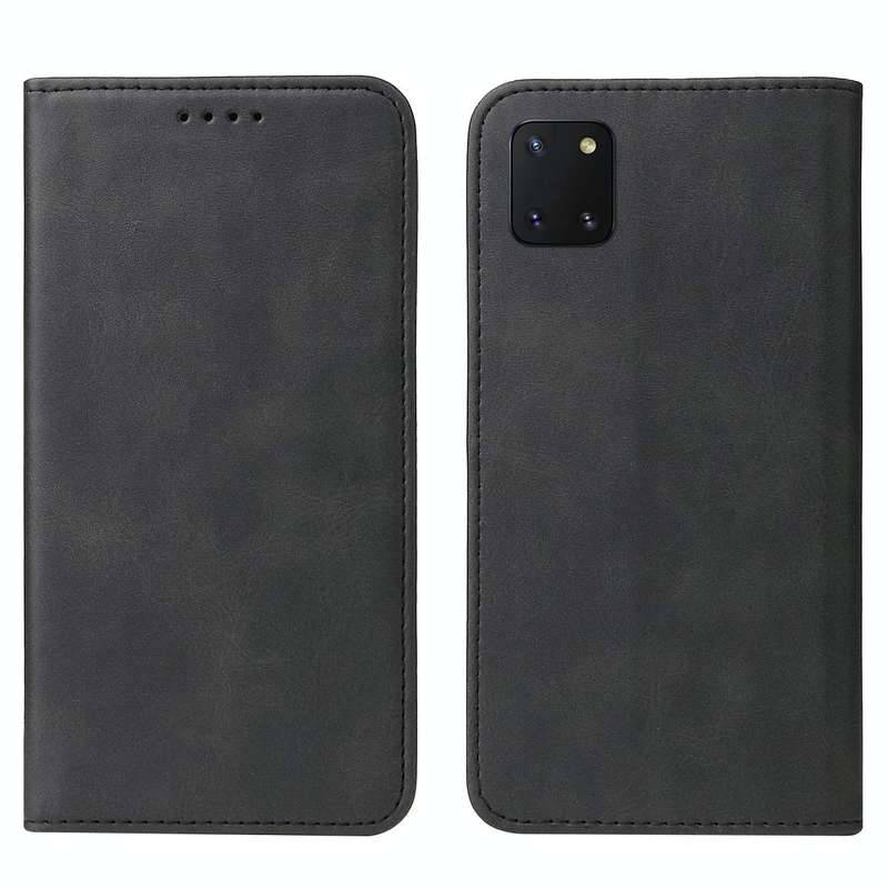 For Samsung Galaxy Note10 Lite / A81 Magnetic Closure Leather Phone Case(Black)
