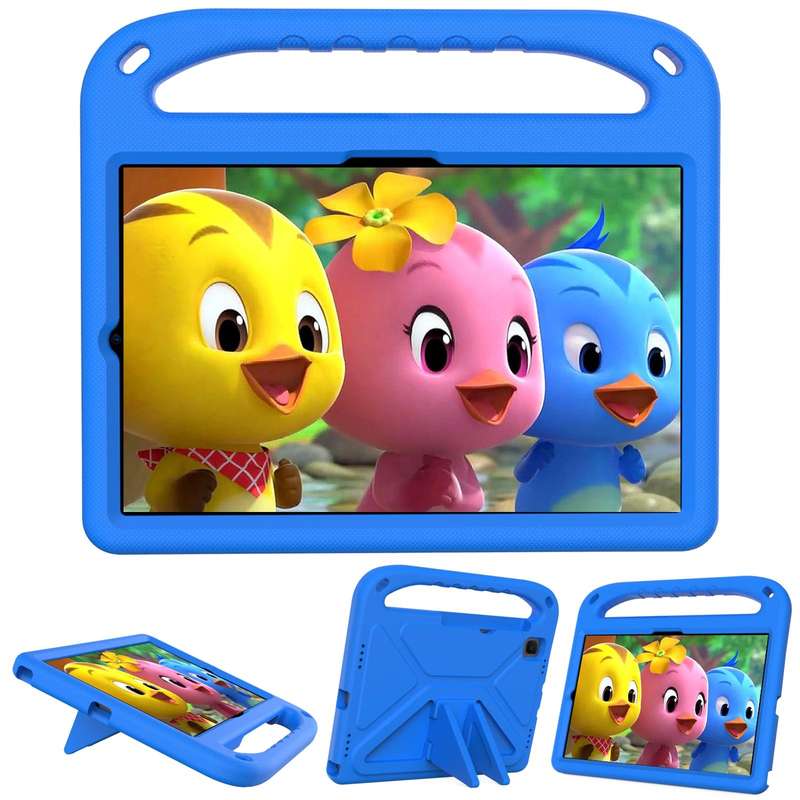 For Samsung Galaxy Tab S6 Lite P610 Handle EVA Shockproof Tablet Case with Holder(Blue)