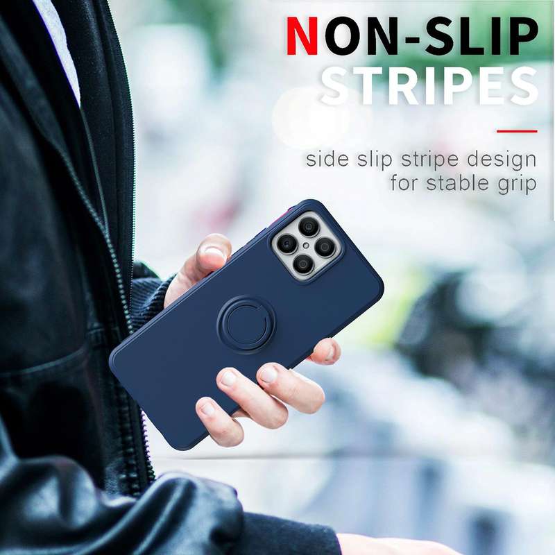 For Honor X8 Ring Kickstand Silicone Phone Case(Black)