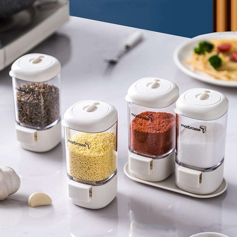 Marbrasse Metering Seasoning Box Pressing Type Seasoning Bottle Rotary Sealing Household Kitchen ...