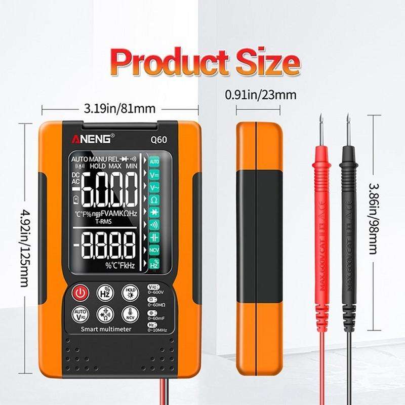 ANENG Automatic Intelligent High Precision Digital Multimeter, Specification: Q60 Intelligent(Red)