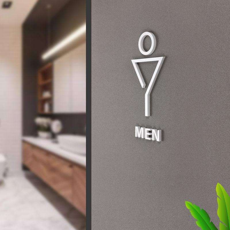 19 x 14cm Personalized Restroom Sign WC Sign Toilet Sign,Style: Triangle-Black Public