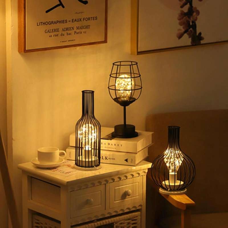 Retro Classic Iron Art LED Table Lamp Reading Lamp Night Light Bedroom Lamp Desk Lighting Home De...