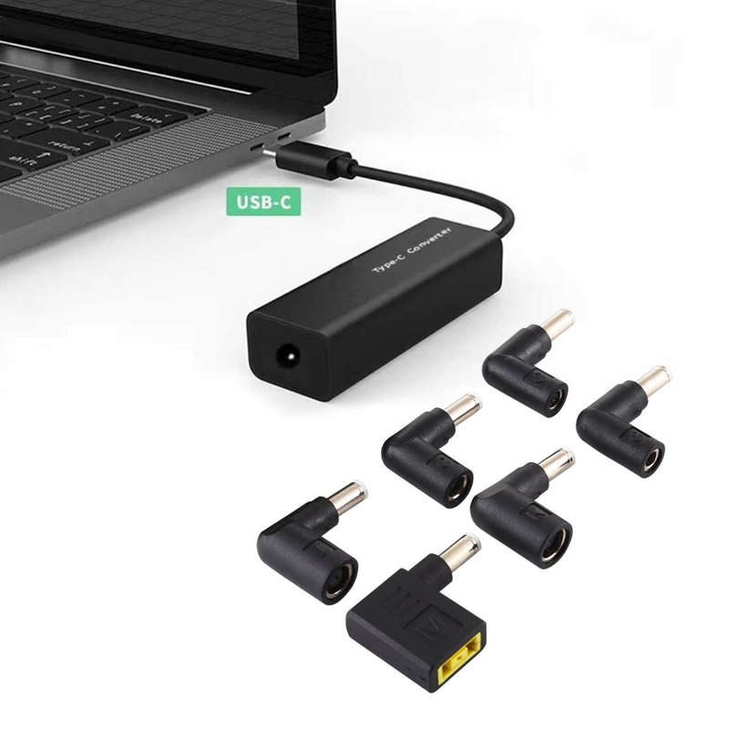 Laptop Power Adapter 65W USB-C / Type-C Converter to 6 in 1 Power Adapter (White)