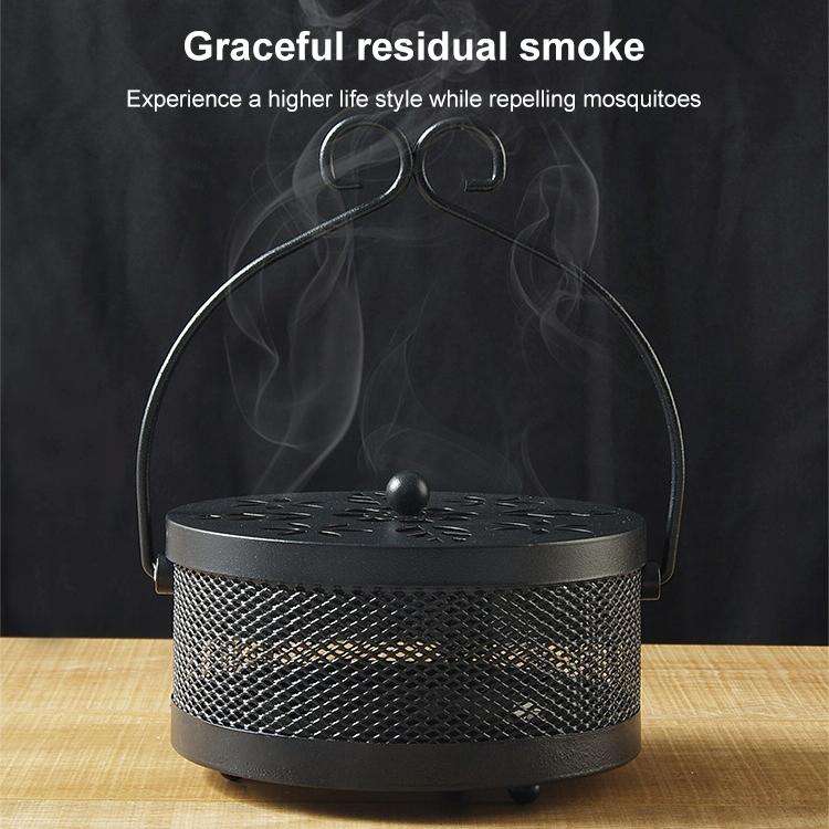Outdoor Portable Multifunctional Hollow Fireproof Mosquito Coil Box with Lid(Bronze)