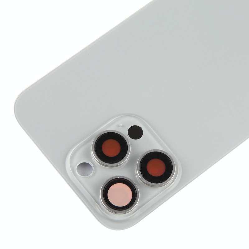 For iPhone 15 Pro Max Battery Back Cover with Camera Lens Cover + MagSafe Magnet(Titanium)