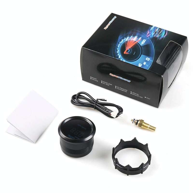 Car Modified 12V Universal 52mm Blue Light Digital Display Meter, Style:Water Temperature Gauge