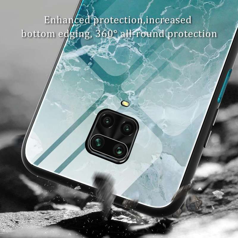 For Xiaomi Redmi Note 9S / Note 9 Pro Marble Pattern Glass Protective Case(DL05)