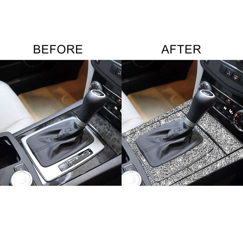 For Mercedes-Benz C-class W204 2007-2013 Car Gear Set Diamond Decorative Sticker, Right-hand Drive