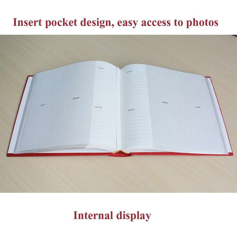 6 Inch 200 Sheets Flannel Retro Photo Album Interstitial Photo Storage Book(Green)