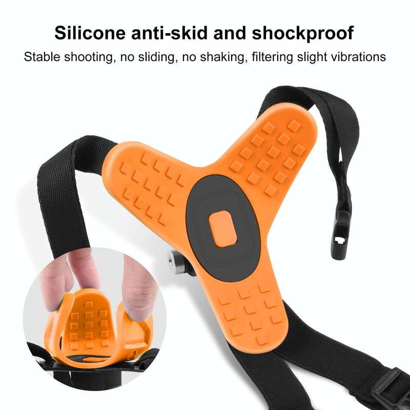 PULUZ Motorcycle Helmet Chin Strap Mount for GoPro, DJI Osmo Action and Other Action Cameras(Orange)
