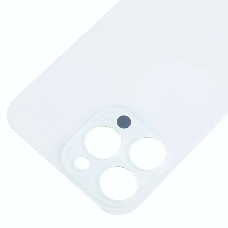 For iPhone 15 Pro Max Easy Replacement Big Camera Hole Glass Back Battery Cover(White)