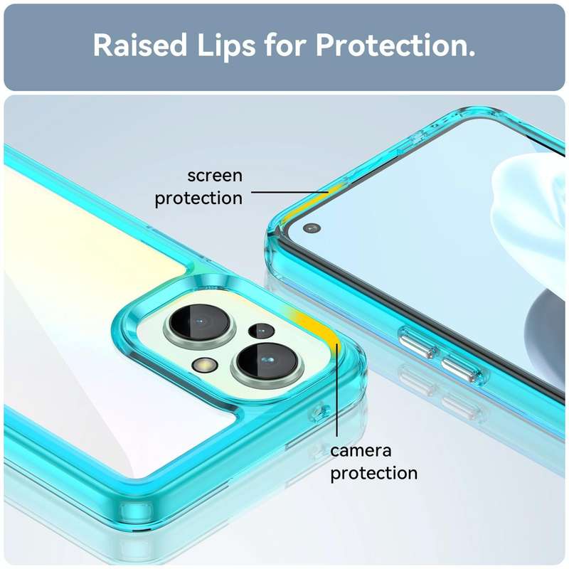 For OPPO Reno 7Z 5G Colorful Series Acrylic + TPU Phone Case(Transparent Blue)