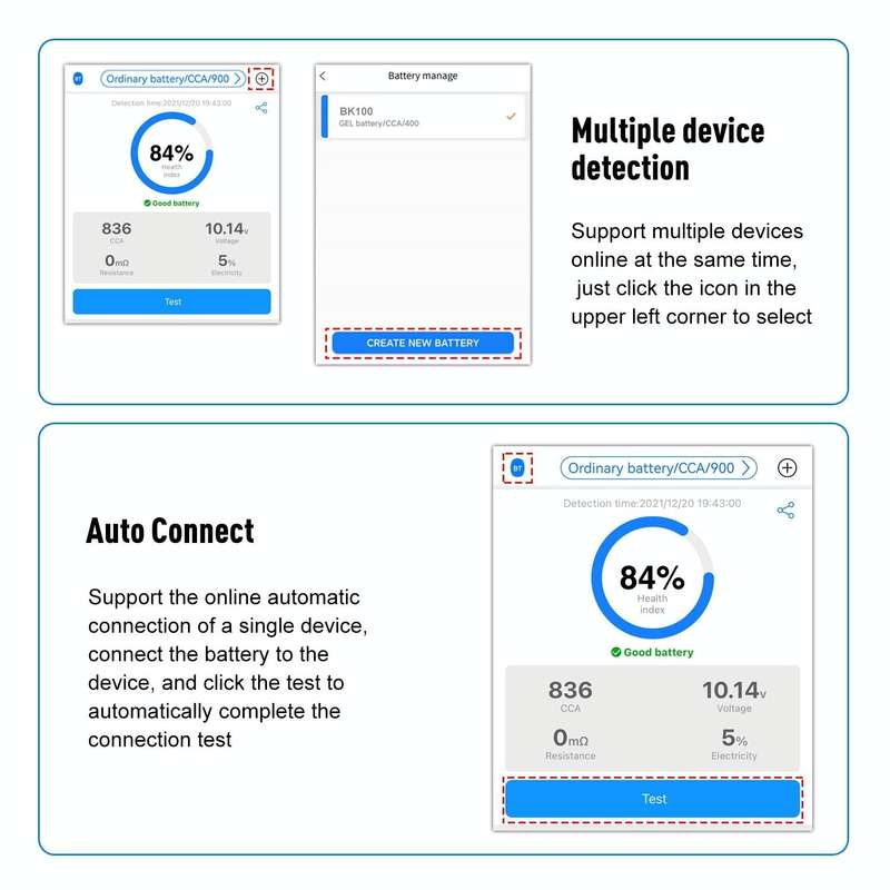 KONNWEI BK100 X431 BST360 Car Bluetooth Battery Tester