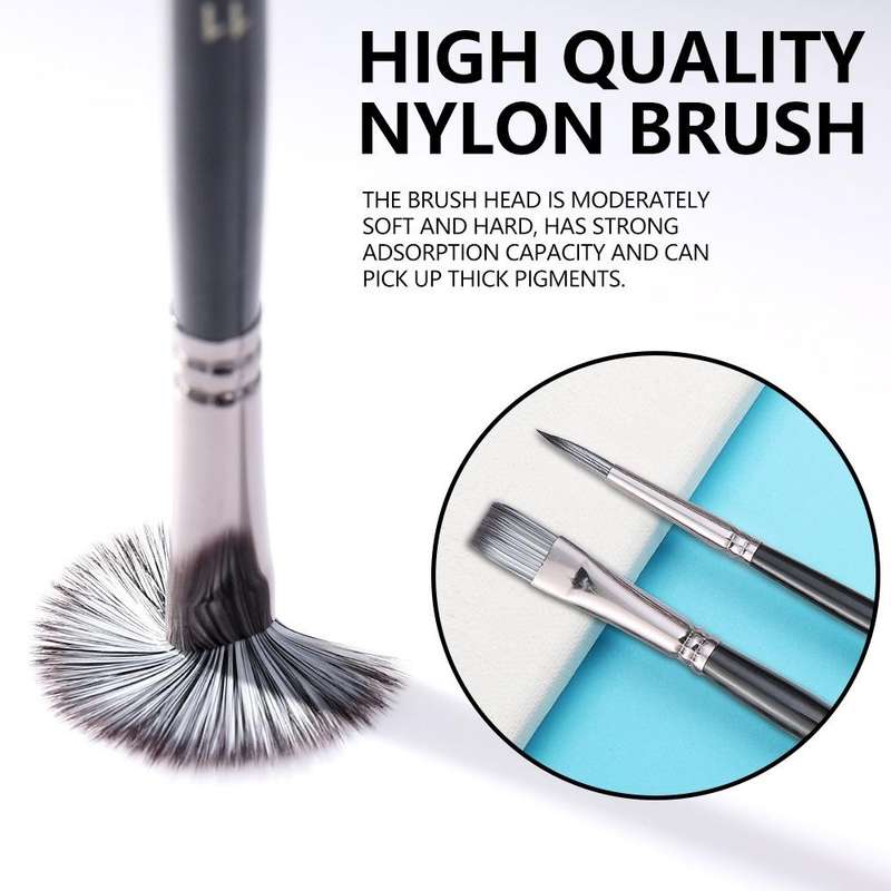 17 in 1 Acrylic Paint Brush Multi-Purpose Nylon Wool Watercolor Paint Brush Art Painting Material...