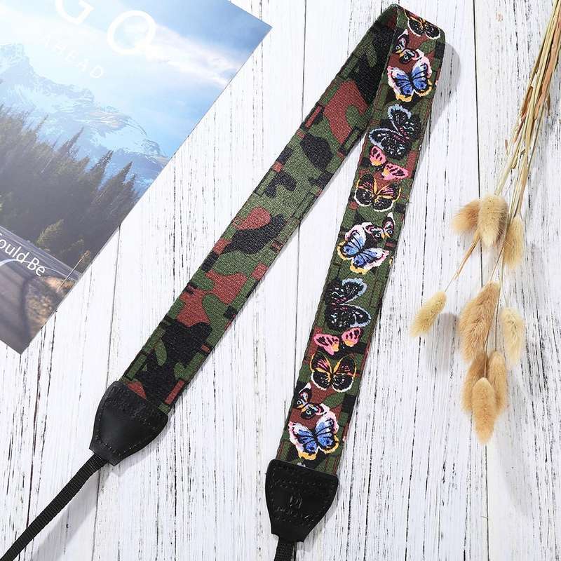 PULUZ Retro Ethnic Style Multi-color Series Butterflies Shoulder Neck Strap Camera Strap for SLR ...