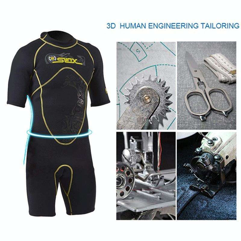SLINX 1103 3mm Neoprene Super Elastic Wear-resistant Warm Y-splicing Wet Short-sleeved One-piece ...