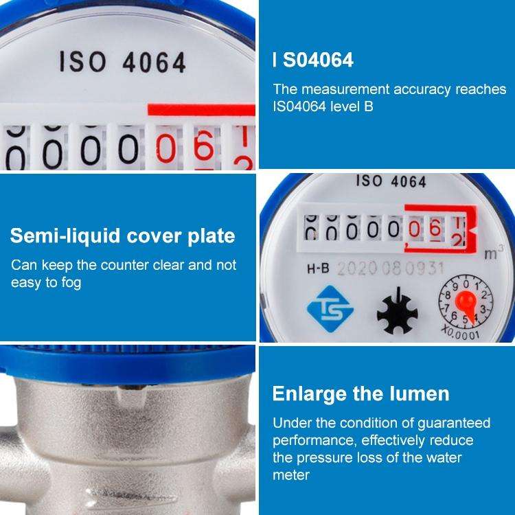 TS-S300E Household Mechanical Rotary-wing Cold Water Meter High-precision Pointer Digital Display...