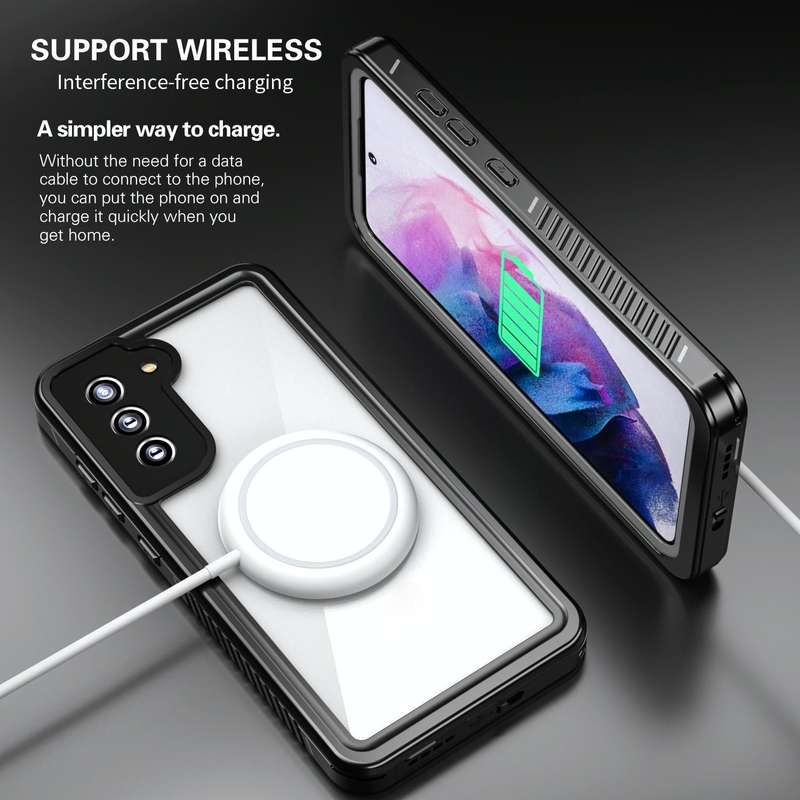 For Samsung Galaxy S21 FE RedPepper Shockproof Waterproof PC + TPU Protective Case(Black)