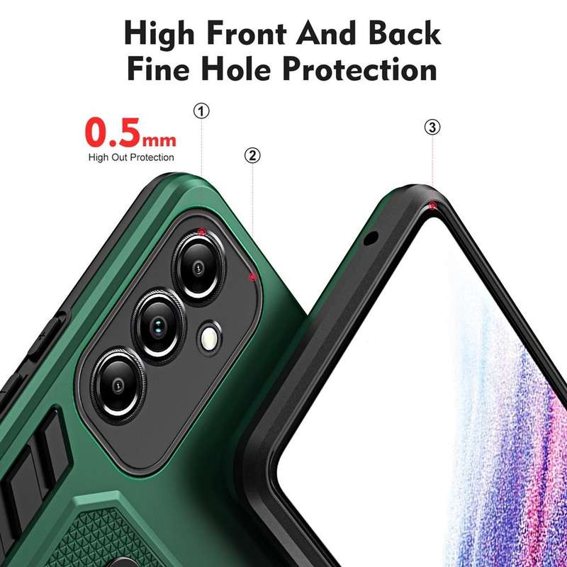 For Samsung Galaxy A24 4G Variety Brave Armor Finger Loop Holder Phone Case(Green)